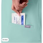 FIGS Casma Three Pocket Scrub Top in Aqua Blue Size XS Photo 4