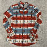 Wrangler  Retro Pearl Snap Shirt Womens Small Cowgirl Rodeo Red Blue Southwestern Photo 0