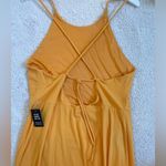 EXPRESS NWT  High Slit Maxi Dress Yellow Size Large open back adjustable straps Photo 4