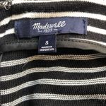 Madewell Black White Stripe Gallerist Fit Flare Dress Small Photo 9