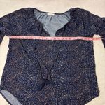Lovestitch Navy Blue Patterned Women's Top Size L Photo 8