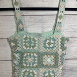 American Eagle  Womens Croceht Lined Cropped Tank Green SIze‎ XS Petite Boho Photo 0