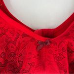 Cacique Red Lace Cotton Unlined Full Coverage Underwire Lace Bow Bra Size 42DD Photo 1
