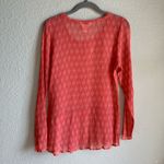 Sundance 💗 Coral Silk Medallion Print Ruffle Blouse Photo 3