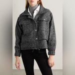 Apiece Apart  Selva Herringbone Crop Bomber Jacket
Size Large Black White Wool Photo 4