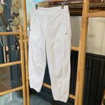 FOIL Pump It Up White Trapeze Barrel Leg Pull On Pants Photo 2