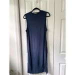 T by Alexander Wang Overlap MIDI Dress Blue Photo 6