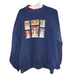 Vintage 90s Christmas Snowman Holiday Sweatshirt Grandma Core Navy L Blue Size L Photo 0