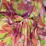 Rachel Roy floral garden jersey front tie v neck maxi sun dress. Size Medium.NWT Yellow Photo 2