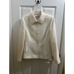 Tahari  ASL Off-White/ Cream Woven Blazer Suit Jacket Decorative Stitching Mod 6 Photo 5