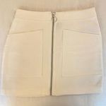 Forever 21 Denim Zip Front Mini Skirt, White, Size S, NWOT Photo 0