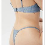 Weekday NWOT Denim Print Bikini Thong XS Waist Size:60cm Photo 1
