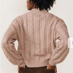 ABLE Ruth Cable Knit Cropped Cardigan Fisherman Tan Brown Plus Size‎ 2X Photo 1