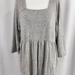 Kim And Cami New  Square Neck Babydoll Soft Knit Sweater Heather Grey Photo 1
