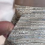 Akris Punto Tan Tweed with Leather Trim Back Zip Pencil Mini Skirt Size 8 Photo 3