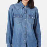 J.Crew  Denim Western-Fitted Chambray Shirt Size 6 Cowgirl Country Photo 0