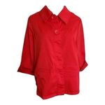 Live a Little  Women Red Stretch Jacket Plus Size1X Snap 3/4-Sleeve Pockets Photo 1