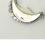 Bali Made Crescent Moon Face Carving Sterling Silver Dangle Earrings Photo 4