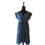 Cut Loose Dress Small Linen Blend Oversized Tiered Blue Photo 1