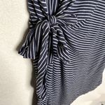 Vince  Classic Short Sleeve Stripe Side Tie T-Shirt Mini Dress Blue White Small Photo 5