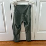Lululemon Wunder Under Crop (Roll Down) *Cotton in Heathered Fatigue Green Photo 3