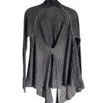 Anthropologie MOTH grey ribbed waterfall cardigan small sweater cotton Photo 5