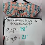 PALOMA BLUE Sophia Ruffled Printed Silk Crepe De Chine Top Medium Semi Photo 2