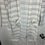 Staccato White/Tan Striped Ribbed Open Front Cardigan size Large Photo 3