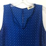 Verse Blue Chiffon Novelty Heart Print Sleeveless Top Size Small Photo 3