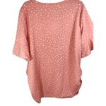 Madison & Hudson Women’s 3X Polka Dot Blouse Ruffle Short Flutter Sleeve Top Pink Photo 1