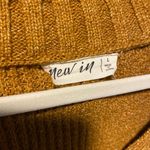 New In Oversized Caramel Colored Waffle Knit Button V Neck Sweater Tan Size L Photo 1