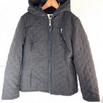 Laundry by Design  M Quilted Fur Lined Hoodie Charcoal Outerwear Photo 0