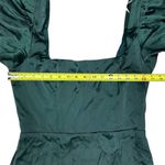 Lulus NWT  Women's Emerald Green Satin Flutter Sleeve Maxi Dress Size L Holiday Photo 6