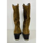 Vince Camuto  Babellie Western Leather Suede Boot Side Zipper Golden Details 7M Photo 4