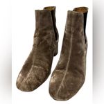 Madewell  walker chelsea Velvet slip on Ankle block heeled Boots silver bootie 7 Photo 1