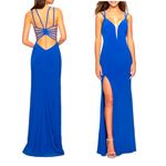 La Femme Strappy Back Jersey Column Gown
Photo 1
