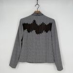 Foxiedox  Blazer‎ Jacket Womens 4 Gray Plaid Shawl Lapel Patchwork Lined Business Photo 1