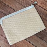 Lilly Pulitzer  raffia zip top clutch bag gold stripe Photo 2