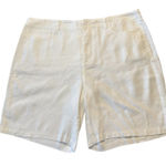 NYDJ  Women's LiftxTuck Stretch Linen Blend White Bermuda Shorts‎ 10 Photo 0
