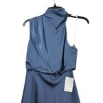 LULUS NWT Distinctive Charm skate blue Satin Asymmetrical Midi Dress S Photo 2