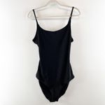 Aerie  Ribbed Full Coverage One Piece Open Tie Back Swimsuit Black Medium Long Photo 3