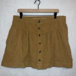 American Eagle brown corduroy button front a-line mini skirt size 16 Photo 0