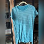 Lululemon  Run Swiftly Tech Short Sleeve tee shirt Spry Blue crewneck stripes Photo 8