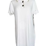 Calvin Klein NWT White Gold Trim T Shirt Dress Photo 2