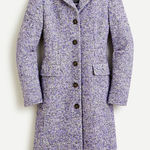 J.Crew Nalya Italian Tweed Button Front Lady Coat Purple Size 2 Photo 0