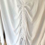 Athleta Like New  Ruched Front Long Sleeve Top White Size Large Photo 5