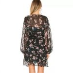 Devlin  Black Floral Alexis‎ Sheer Dress in Midnight Lotus Size Medium Photo 1