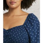 Madewell Lucie Floral Smocked Top XXL Balloon Sleeve Sweetheart Blue Photo 6