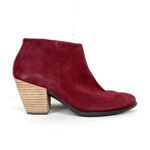 Ecco  Shape 55 Western Ankle Boots Hydromax Side Zip Red Suede Block Heel Size 40 Photo 5