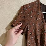 Slate + Willow  Rust Brown Silk Leopard Print Dress Photo 8